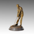 Спортивный Бронзовый Скульптура Игрок в гольф Резьба Декор Латунная Статуя, Milo TPE-748